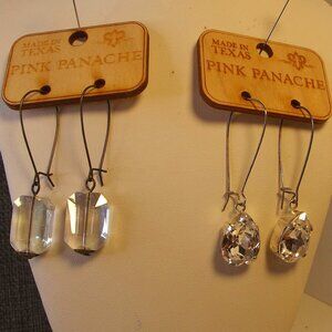 Lot of 2 PINK PANACHE Earrings Pierced - Made in Texas